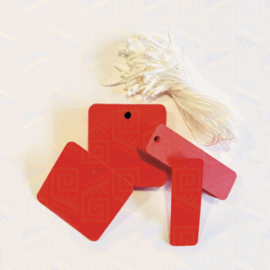 Creative Tool #6 – Red Square Kraft Tags (100pcs: 50 Large + 50 Small)